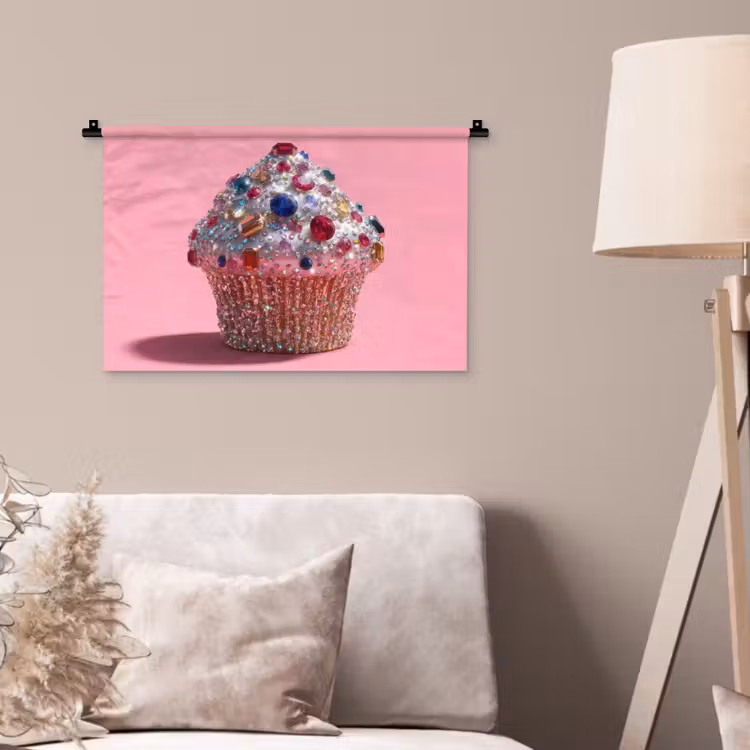 Wandkleed - Cupcake - Kleurrijk - Edelstenen — 2