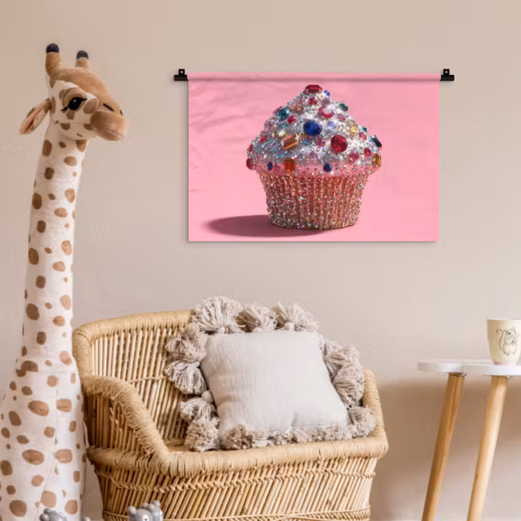 Wandkleed - Cupcake - Kleurrijk - Edelstenen — 5