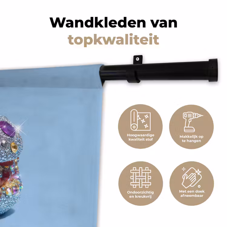 Wandkleed - Glitters - Hamburger - Blauw — 3