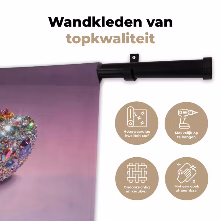 Wandkleed - Hotdog - Steentjes - Glitters - Paars — 3