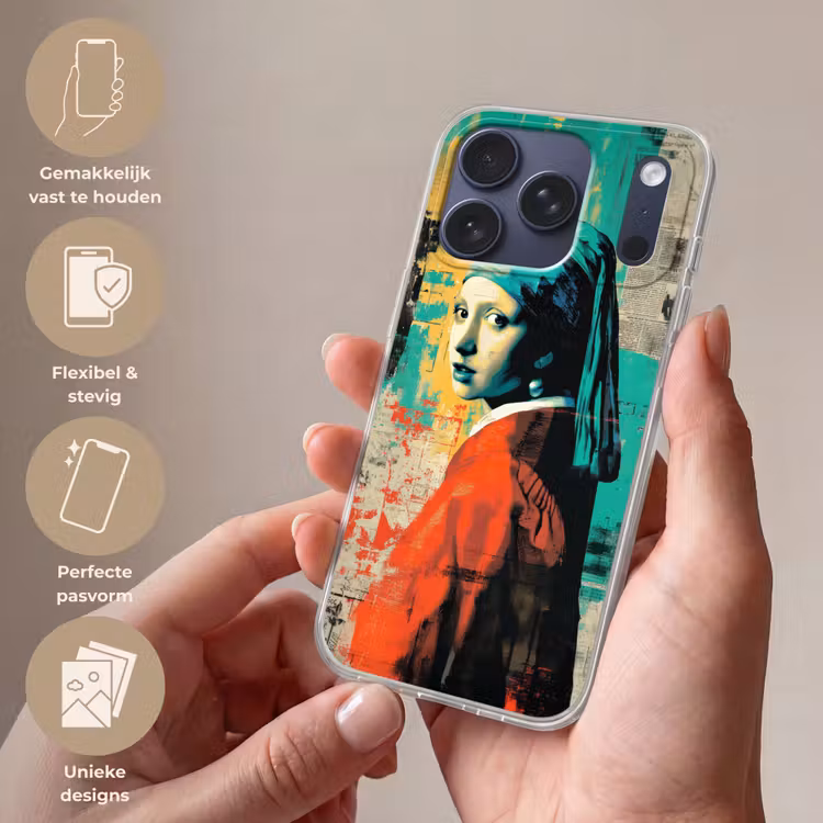 Telefoonhoesje Softcase - Klassiek - Pareloorbel - Streetartstijl - Kleurrijk — 4