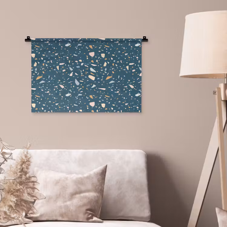 Wandkleed - Terrazzo - Patroon - Kleurrijk - Diep blauw — 2