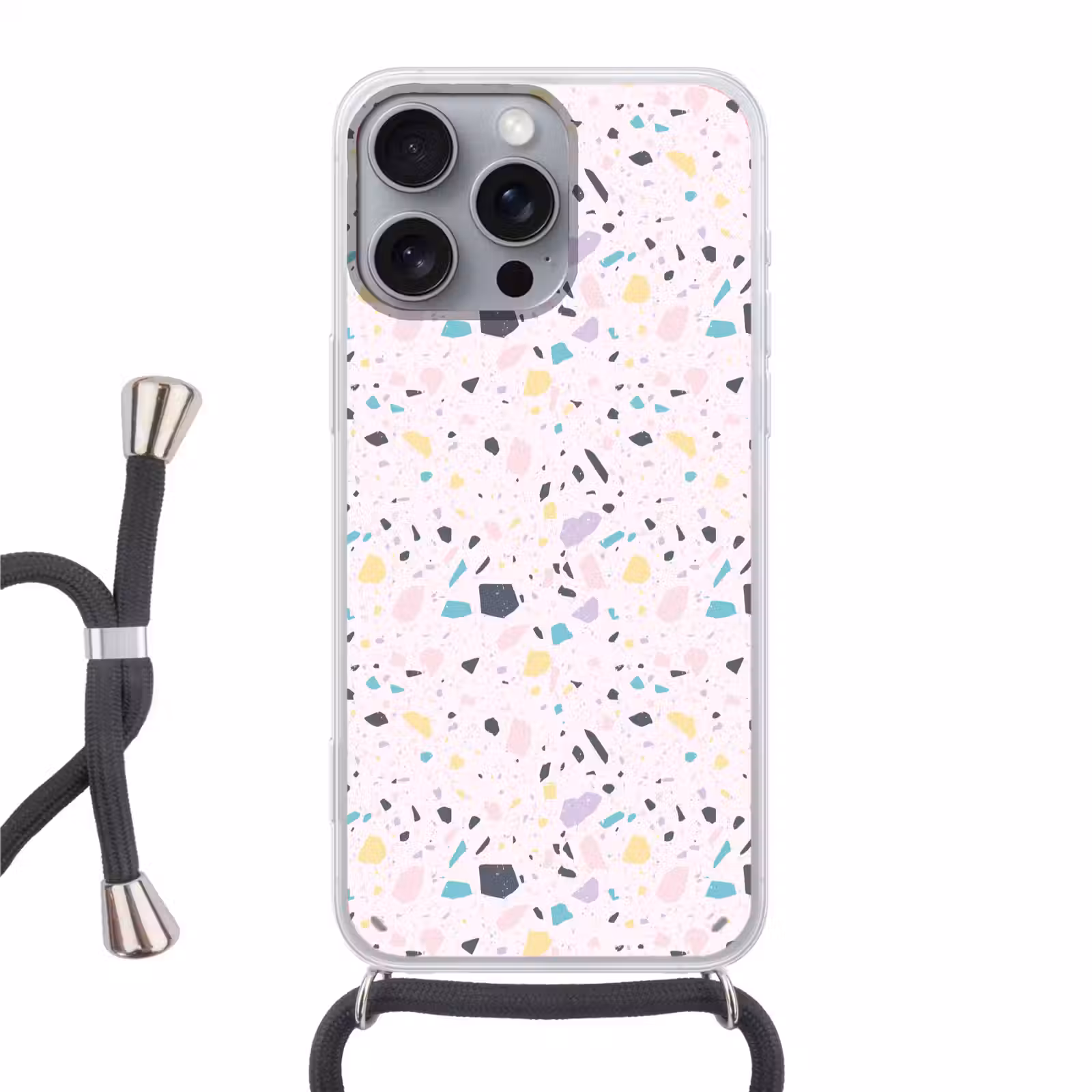 Telefoonhoesje met koord - Terrazzo - Patroon - Zacht - Snoep — 1