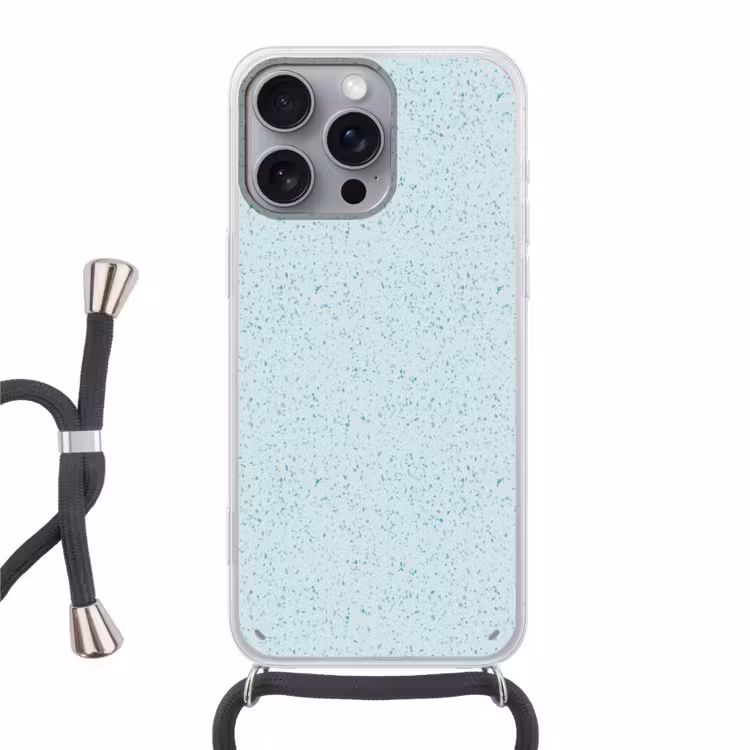 Telefoonhoesje met koord - Terrazzo - Patroon - Kleurrijk - Baby Blauw — 1