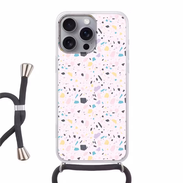 Telefoonhoesje met koord - Terrazzo - Patroon - Zacht - Snoep — 1