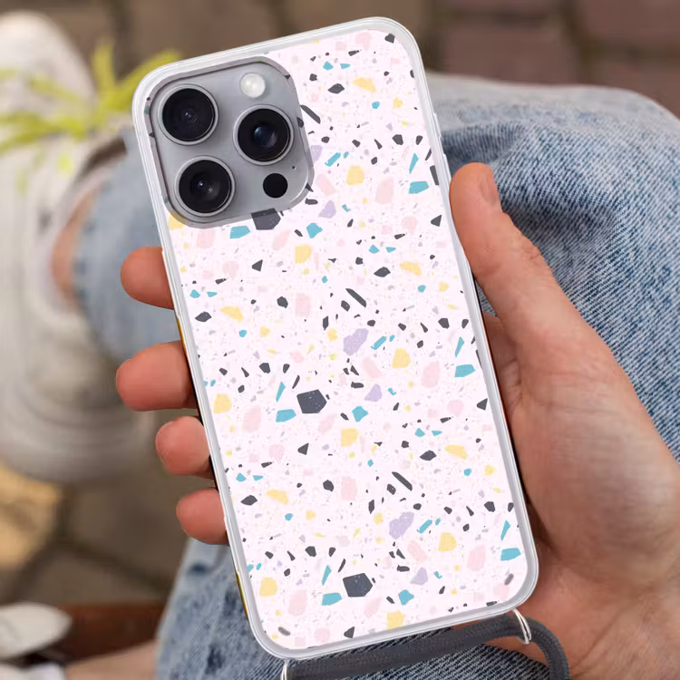 Telefoonhoesje met koord - Terrazzo - Patroon - Zacht - Snoep — 2