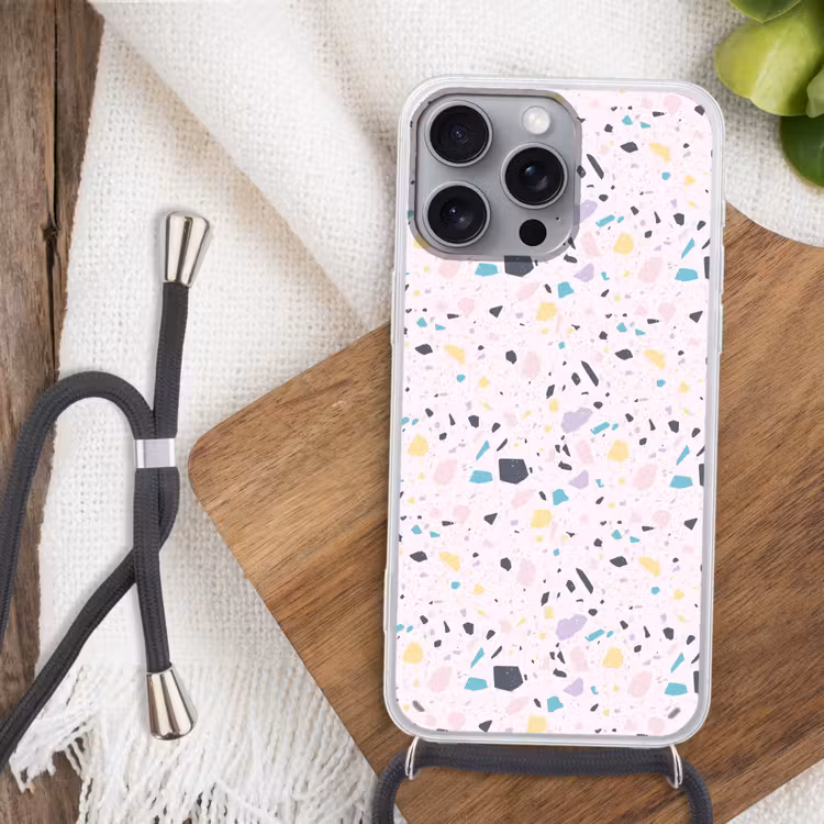Telefoonhoesje met koord - Terrazzo - Patroon - Zacht - Snoep — 3