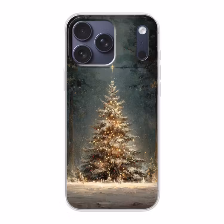 Telefoonhoesje Softcase - Kerstboom - Bos - Sneeuw - meerkleurig — 1