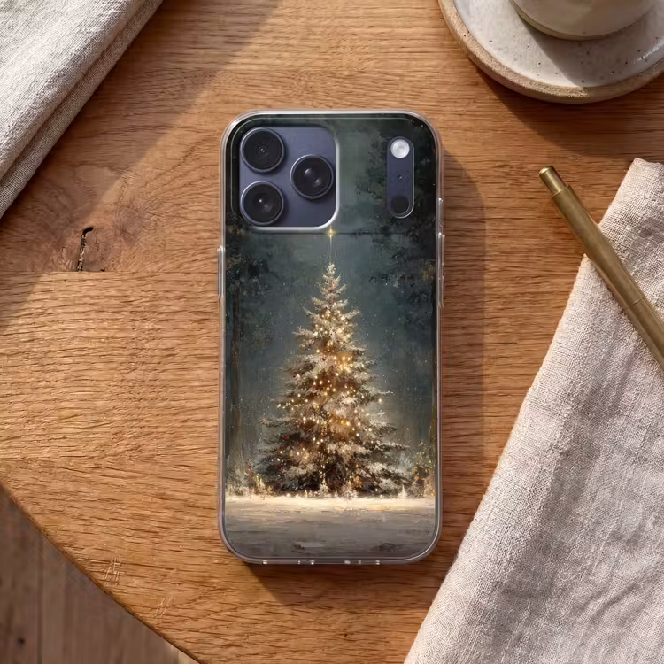 Telefoonhoesje Softcase - Kerstboom - Bos - Sneeuw - meerkleurig — 2
