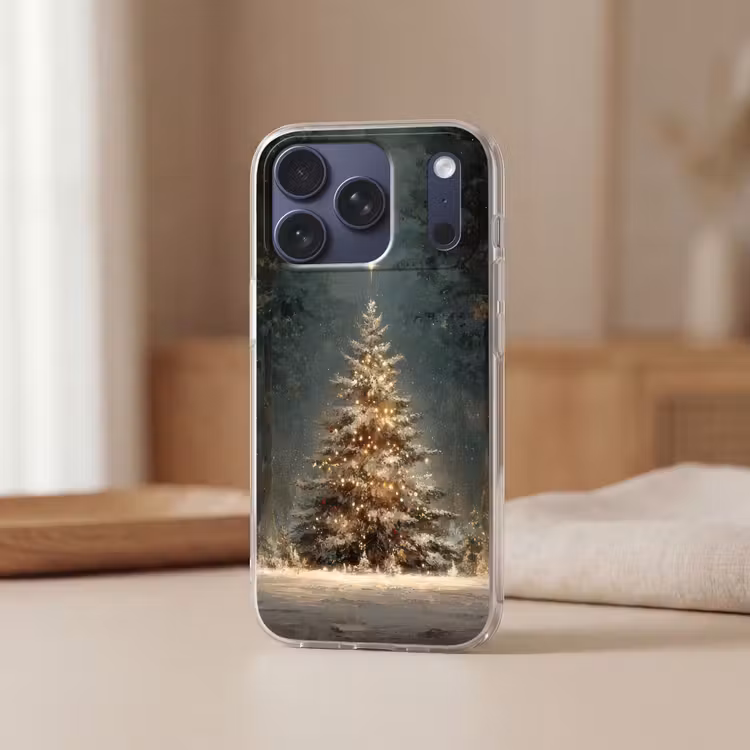 Telefoonhoesje Softcase - Kerstboom - Bos - Sneeuw - meerkleurig — 3