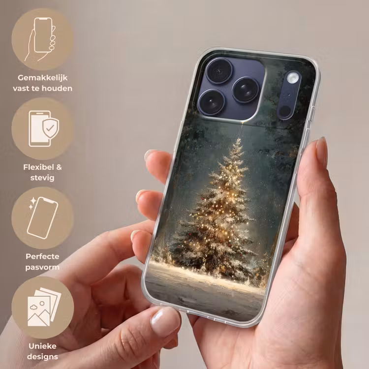Telefoonhoesje Softcase - Kerstboom - Bos - Sneeuw - meerkleurig — 4