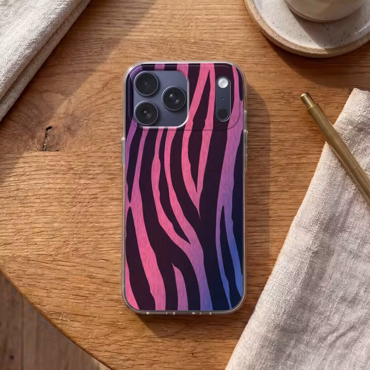 Telefoonhoesje Softcase - Zebraprint - Roze - Paars - Dierenprint — 2