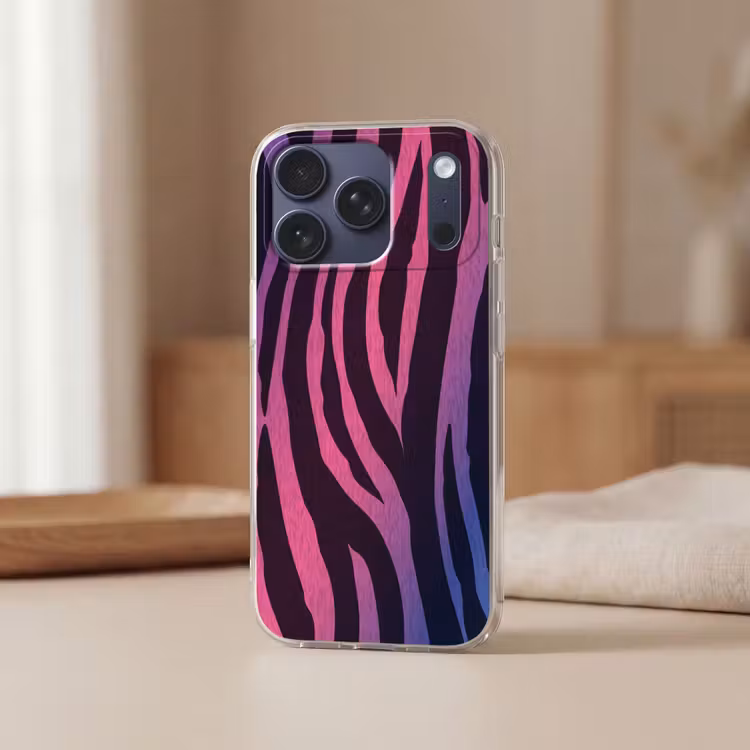 Telefoonhoesje Softcase - Zebraprint - Roze - Paars - Dierenprint — 3