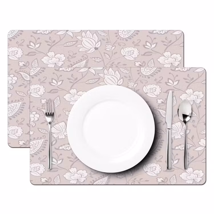 Placemat - 6 stuks - Bloemen - Getekend - Lavendel — 2