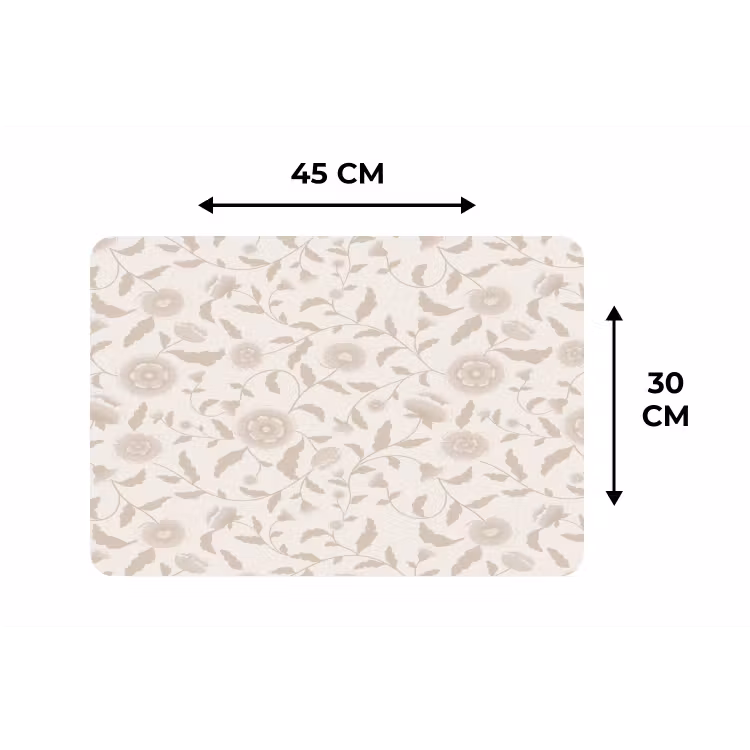 Placemat - 6 stuks - Sierlijk - Bloemen - Beige — 3