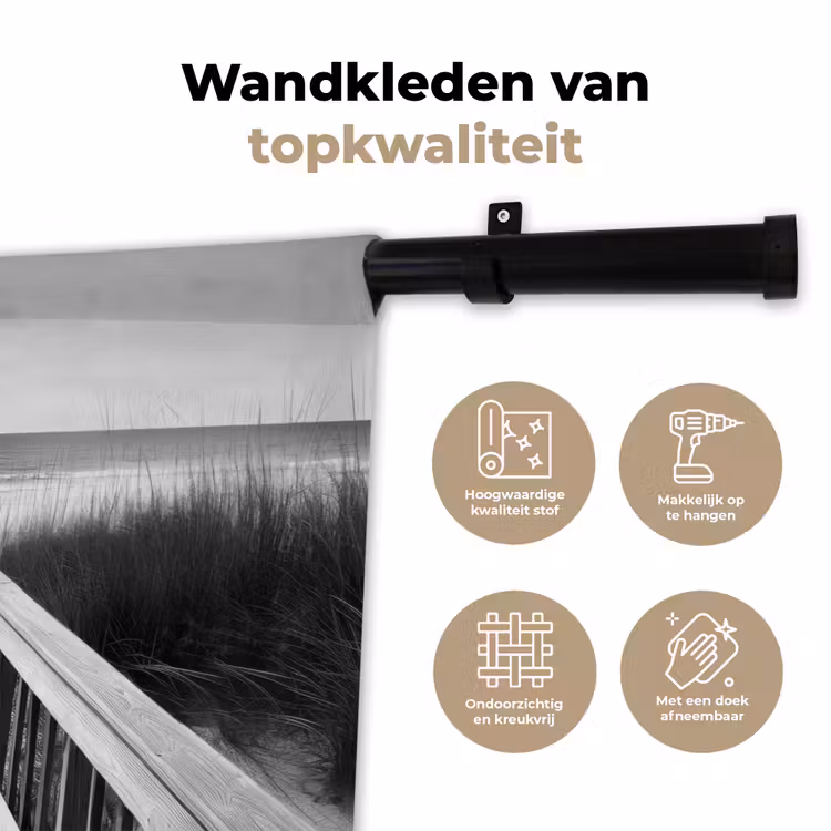 Wandkleed - Loopbrug - Hout - Strand - Zee — 3