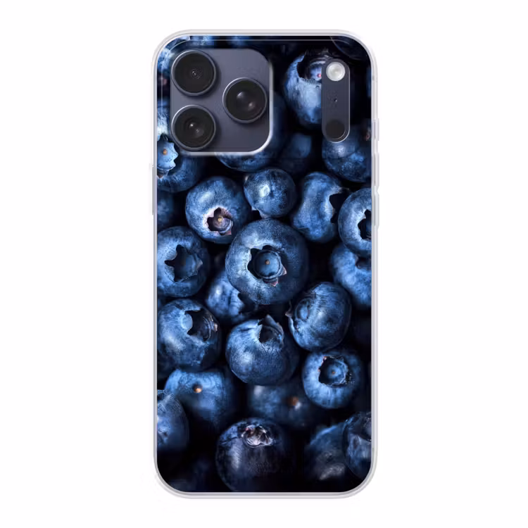 Telefoonhoesje Softcase - Bessen - Blauw - Fruit — 1