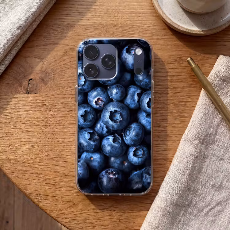 Telefoonhoesje Softcase - Bessen - Blauw - Fruit — 2