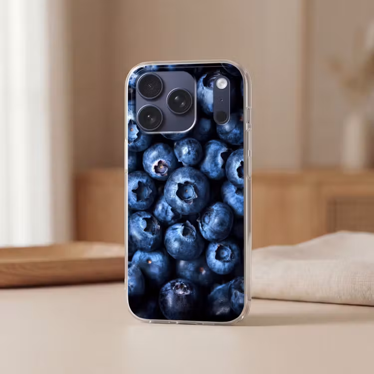 Telefoonhoesje Softcase - Bessen - Blauw - Fruit — 3