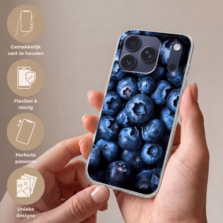 Telefoonhoesje Softcase - Bessen - Blauw - Fruit — 4