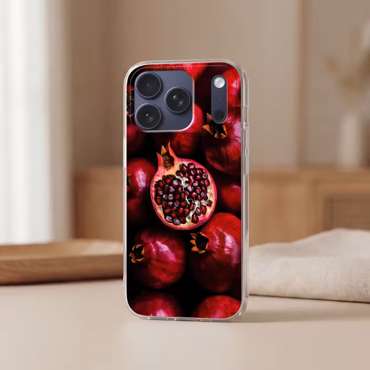 Telefoonhoesje Softcase - Granaatappel - Rood - Fruit — 3