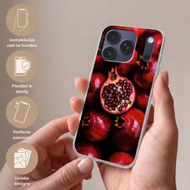 Telefoonhoesje Softcase - Granaatappel - Rood - Fruit — 4