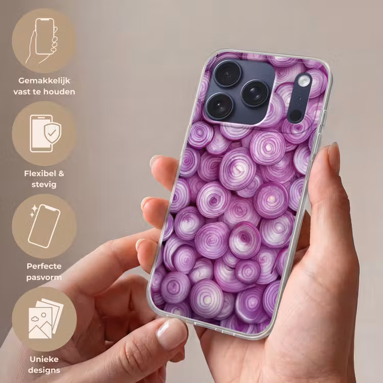 Telefoonhoesje Softcase - Paars - Uien - Close up — 4