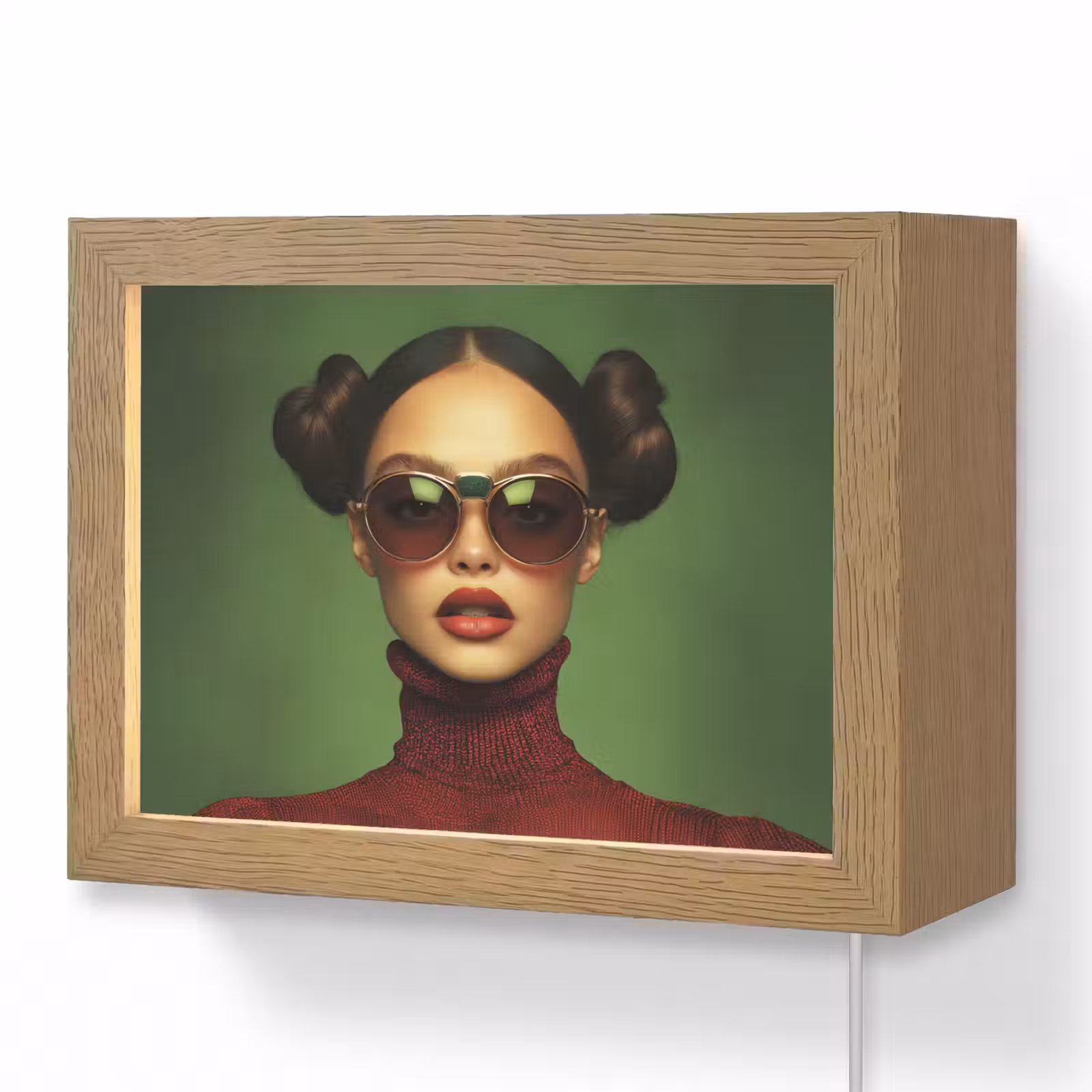 Lightbox - Wandlamp - Vrouw - Groen - Bril - Aesthetic - Modern — 1