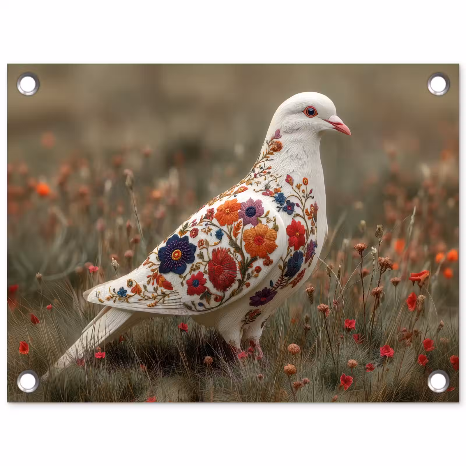 Tuinposter - Duif - Bloemen - Natuur — 1