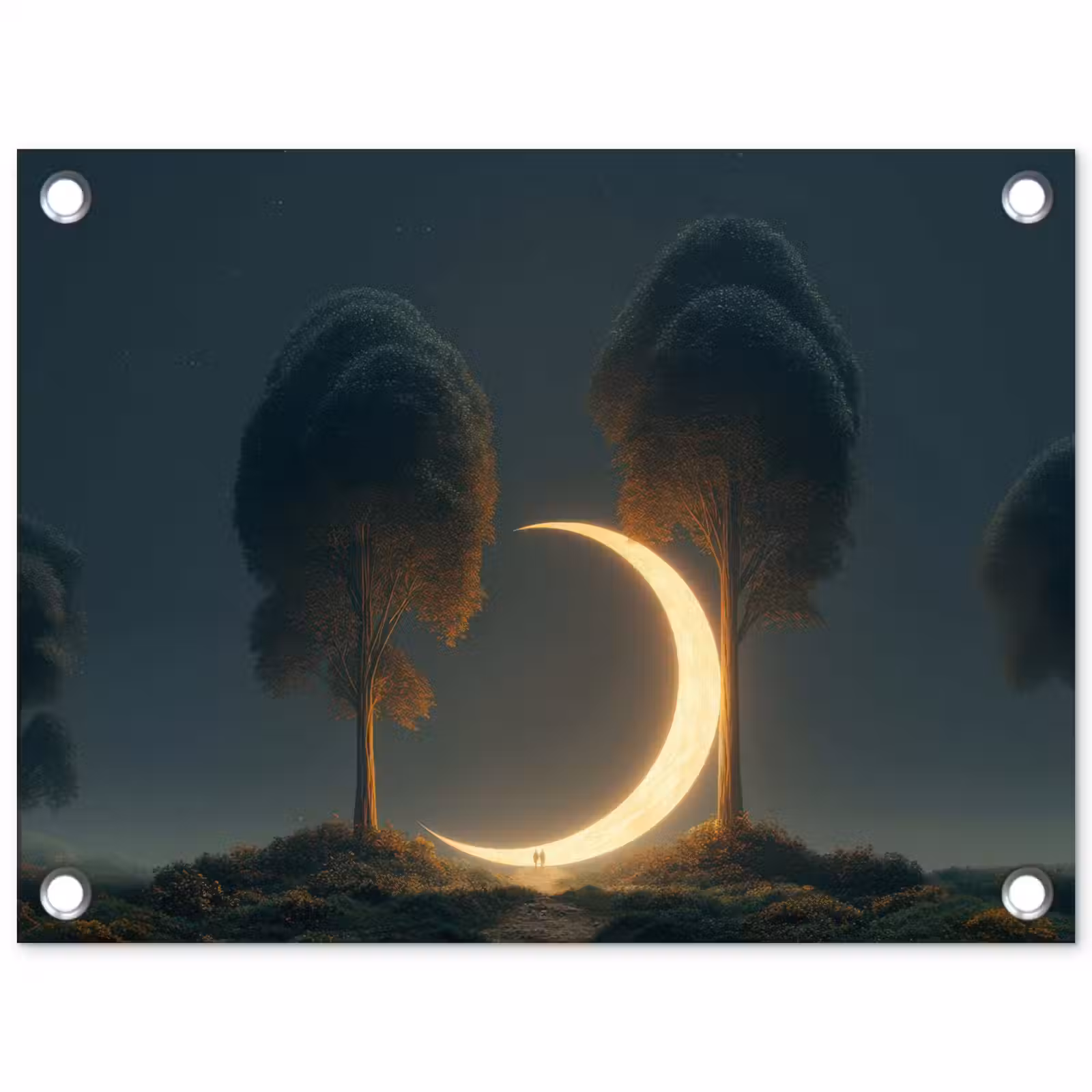 Tuinposter - Maan - Bomen - Wandeling — 1