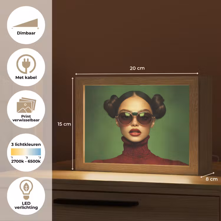 Lightbox - Wandlamp - Vrouw - Groen - Bril - Aesthetic - Modern — 9