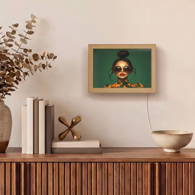 Lightbox - Wandlamp - Vrouw - Groen - Modern - Bril - Abstract — 4