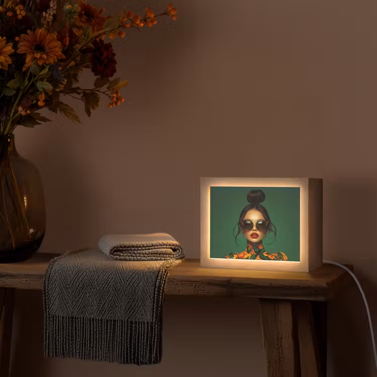 Lightbox - Wandlamp - Vrouw - Groen - Modern - Bril - Abstract — 5
