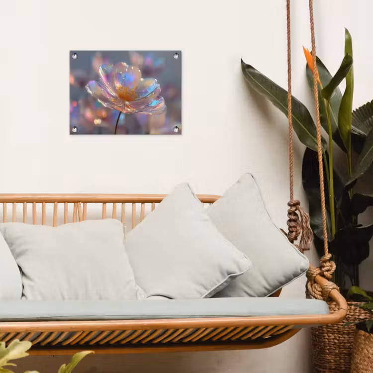 Tuinposter - Bloem - Transparant - Pastelkleuren - Druppels — 5