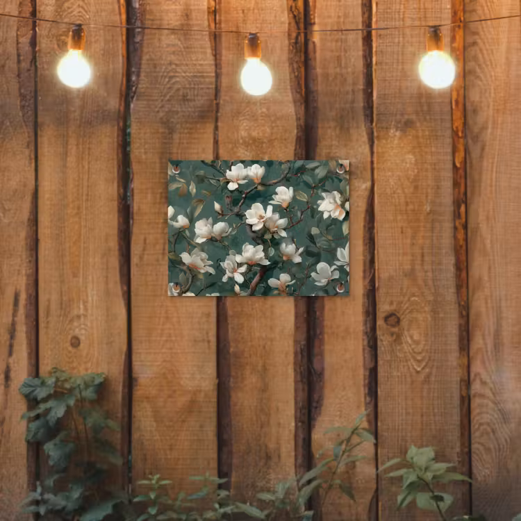 Tuinposter - Bloemen - Takken - Wit - Klassiek — 2