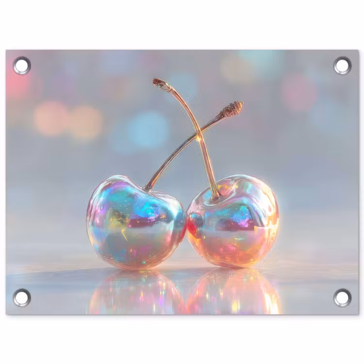 Tuinposter - Kersen - Glanzend - Regenboogkleur — 1