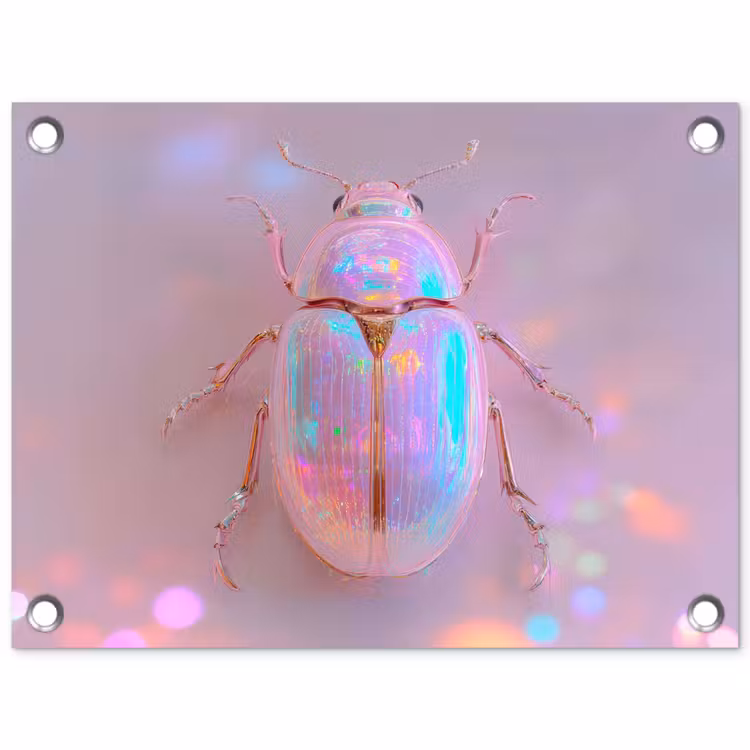 Tuinposter - Kever - Metallic - Lichteffect - Roze — 1