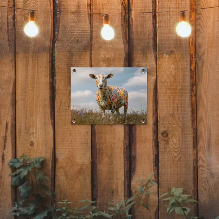 Tuinposter - Schaap - Bloemen - Weide — 2