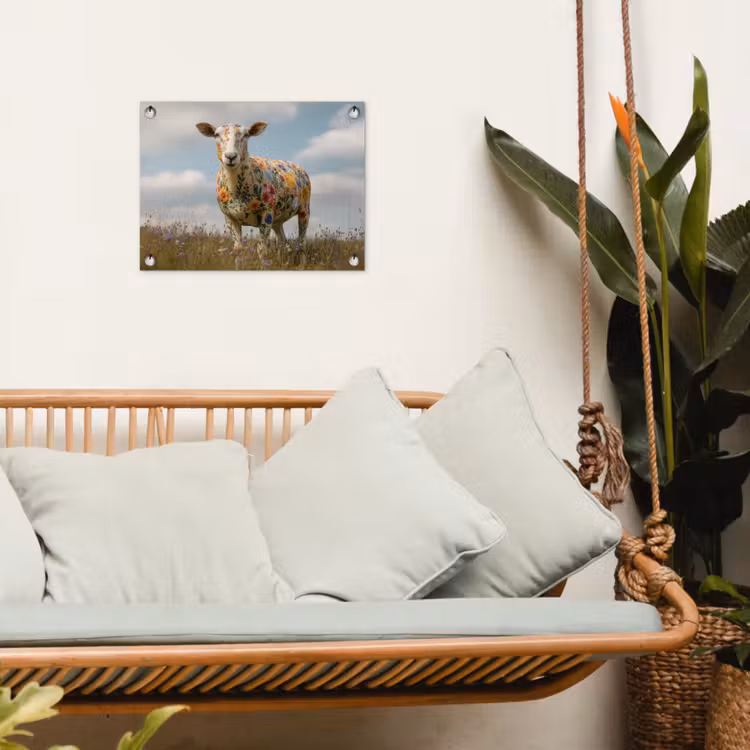 Tuinposter - Schaap - Bloemen - Weide — 5