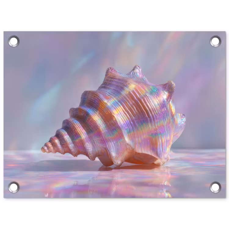 Tuinposter - Schelp - Glanzend - Regenboogtinten — 1