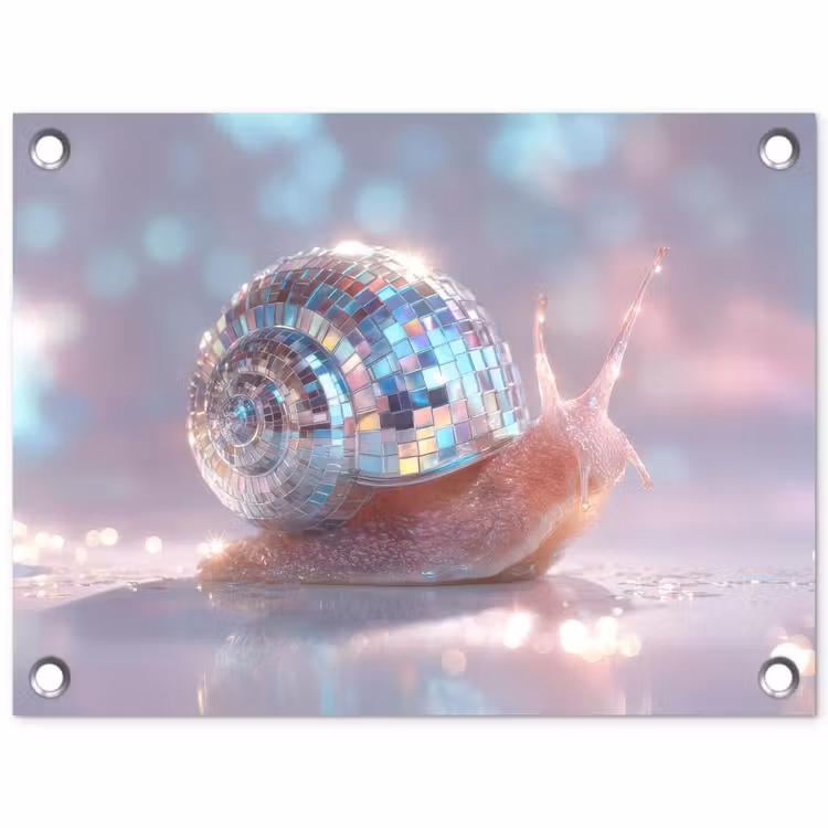 Tuinposter - Slak - Disco - Mozaïek - Blauw — 1