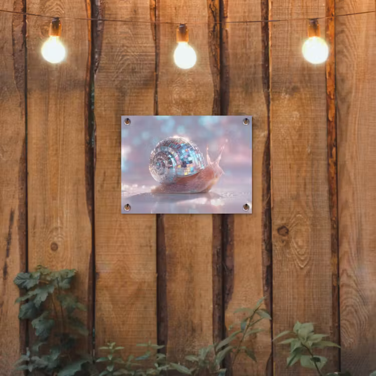 Tuinposter - Slak - Disco - Mozaïek - Blauw — 2