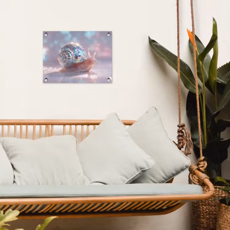 Tuinposter - Slak - Disco - Mozaïek - Blauw — 5