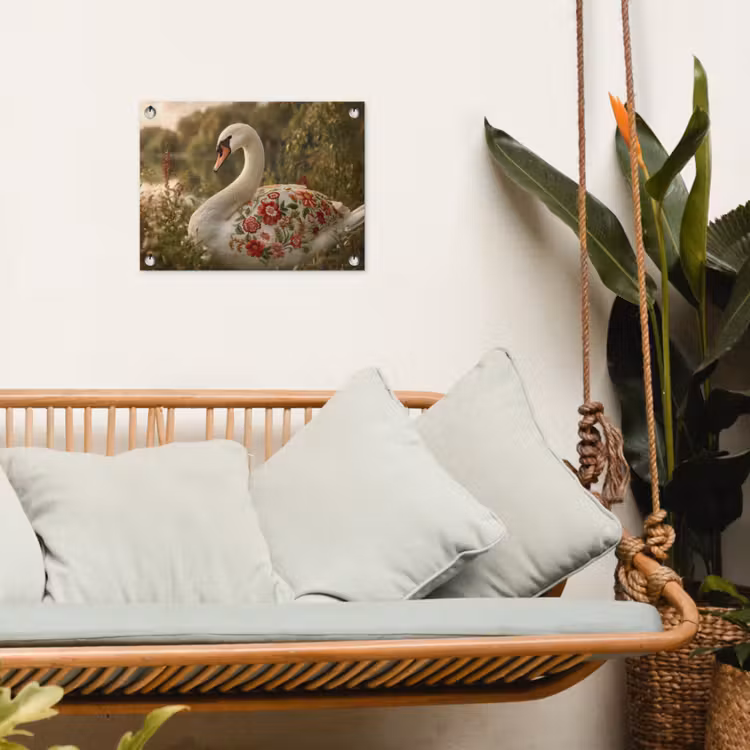 Tuinposter - Zwaan - Bloemen - Natuur — 5