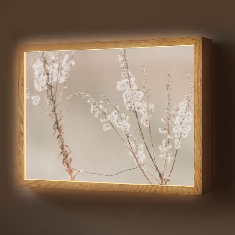 Lightbox - Wandlamp - Bloemen - Wit - Planten — 1