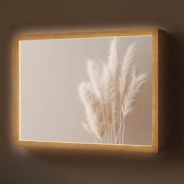 Lightbox - Wandlamp - Pampasgras - Pluimen - Pastel - Wit