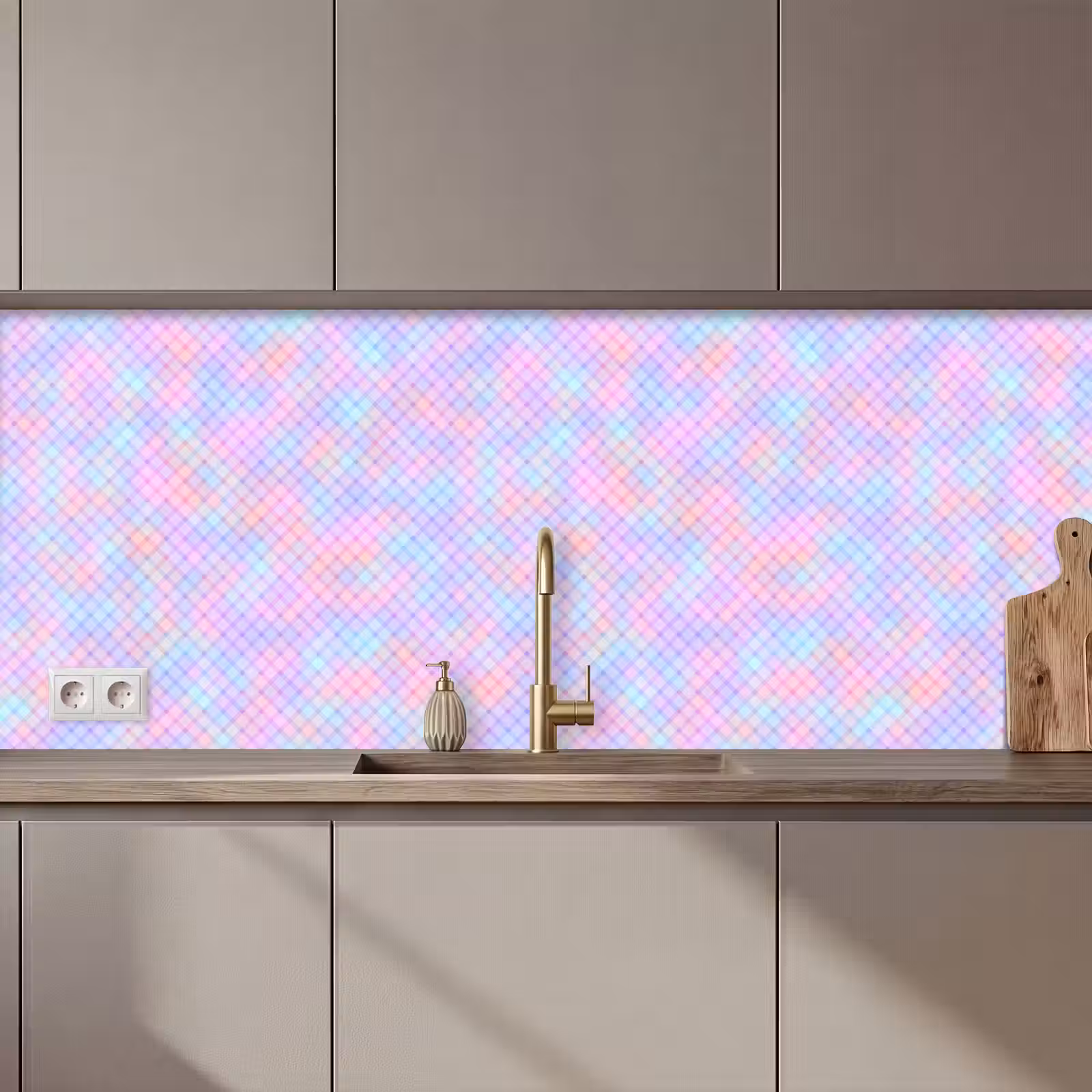 Keuken achterwand - Design - Geometrie - Roze — 1