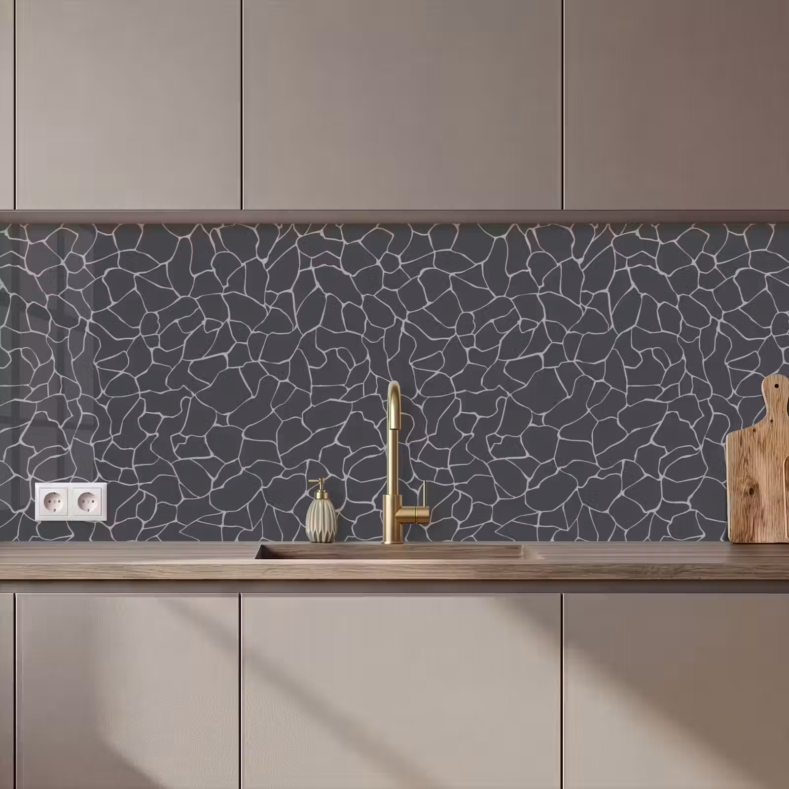 Keuken achterwand - Design - Geometrie - Zwart — 1