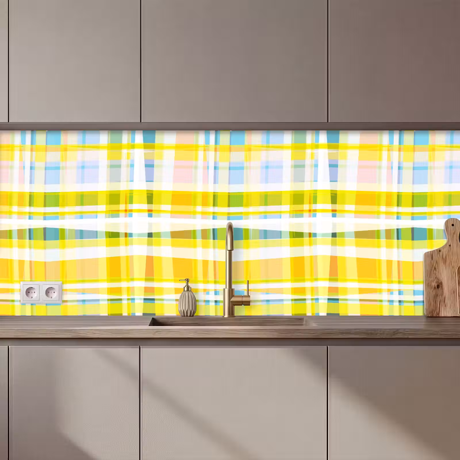 Keuken achterwand - Geel - Patroon - Zomer — 1