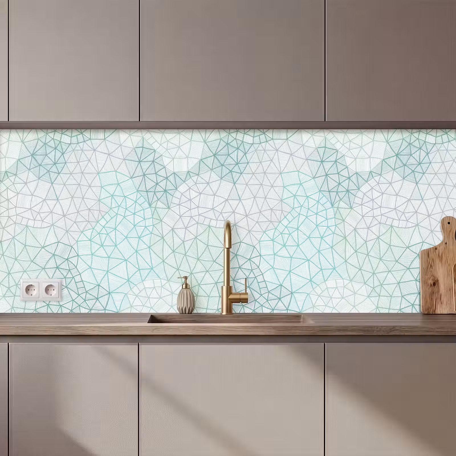 Keuken achterwand - Geometrie - Patroon - Groen — 1